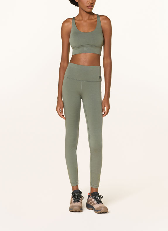 super.natural Legginsy SUPER TIGHTS z wełną merino KHAKI
