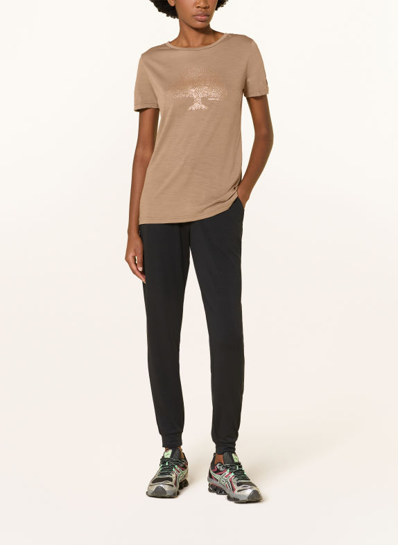 super.natural T-shirt TREE OF KNOWLEDGE met merinowol BEIGE / ROSÉGOUD