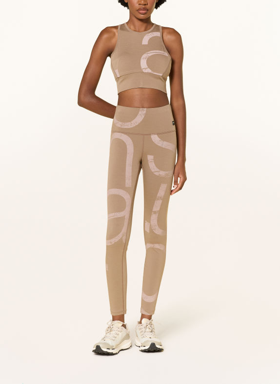 super.natural Legginsy CAPITAL LOGO z wełną merino BEŻOWY