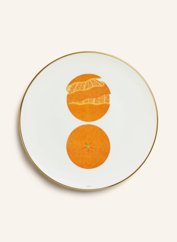 LA TABLE HERMÈS Dezertní talíře KAORUMI ORANGE BÍLÁ / ZLATÁ / ORANŽOVÁ