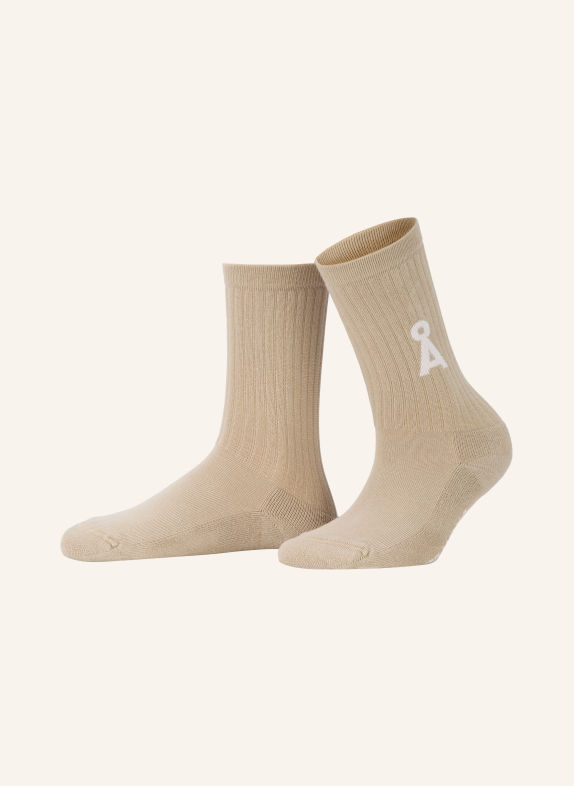 ARMEDANGELS Chaussettes SAAMUS BOLD BEIGE / BLANC