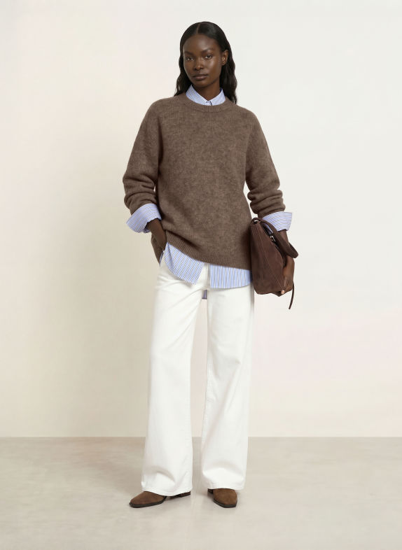ARKET Pullover mit Alpaka BRAUN