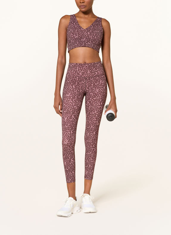Sweaty Betty ULTIMATE STUDIO Tights DARK BROWN / DUSKY PINK