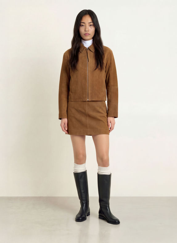 Y.A.S. Lederjacke BRAUN