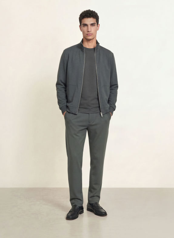 Calvin Klein Jersey jogger-style tapered-fit pants DARK GRAY