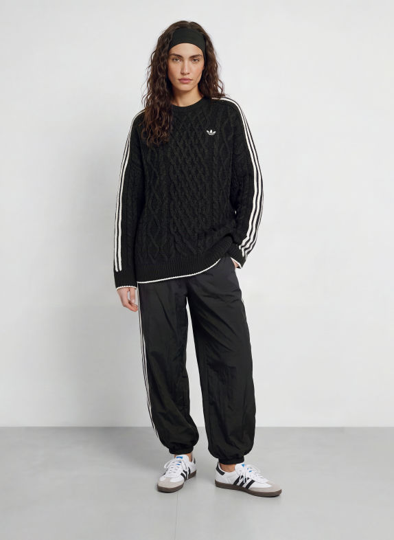 adidas Originals Trui CABLEKNIT ZWART / WIT