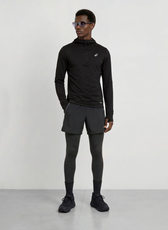 ASICS Funktionshoodie ROAD WINTER SCHWARZ