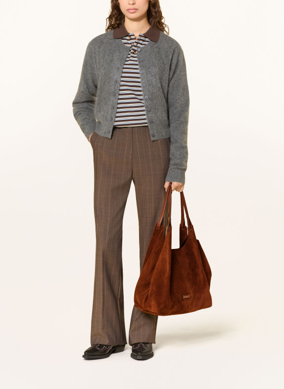 GIANNI CHIARINI Shopper DUA XL mit Pouch COGNAC / SILBER