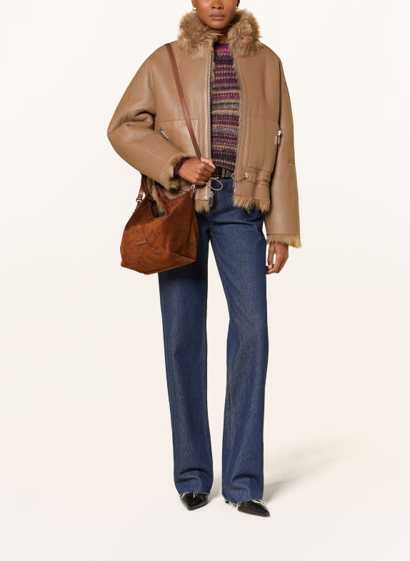 GIANNI CHIARINI Sac à main DUA MEDIUM avec pochette MARRON