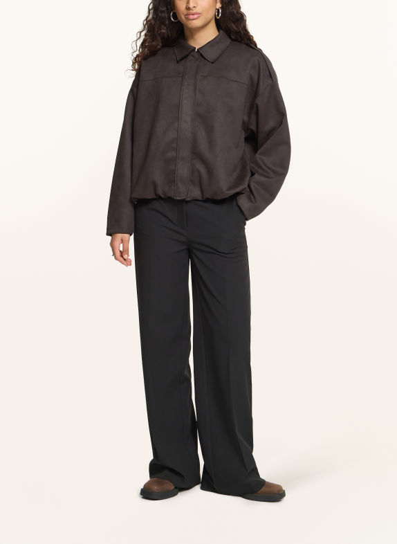 ICHI IHKEISHA Leather-Look Jacket DARK BROWN