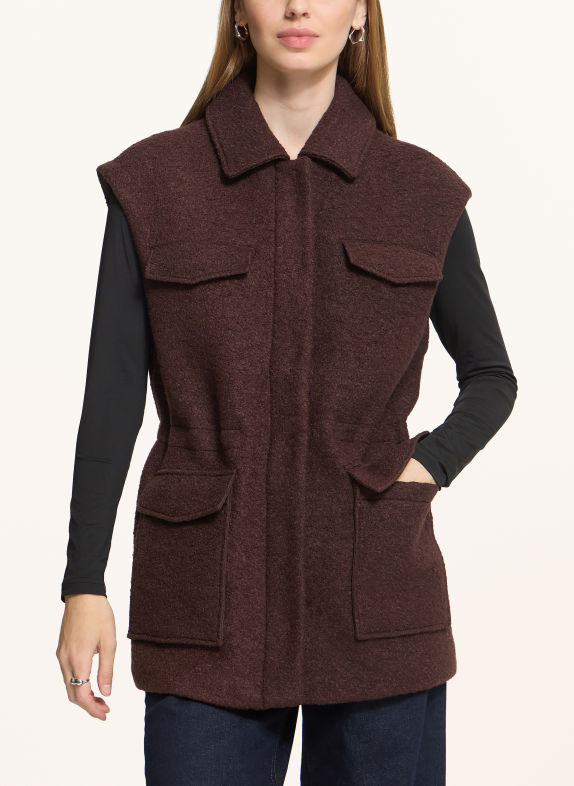 ICHI IHSTIPA Vest DARK BROWN