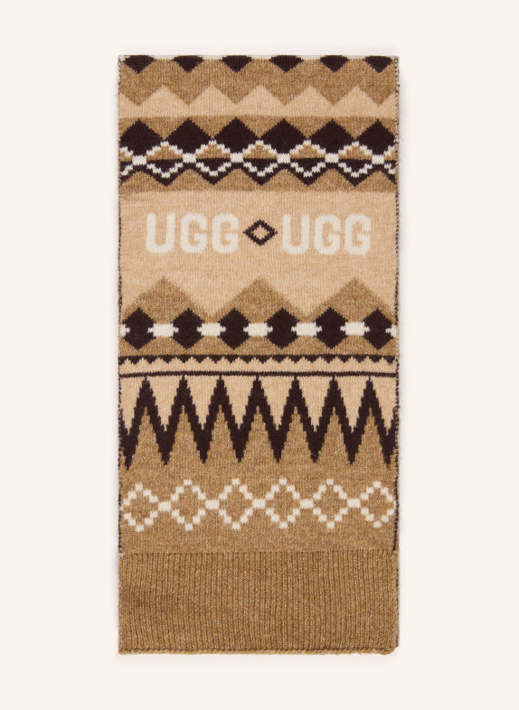 UGG BRAYLEE Scarf CAMEL / LIGHT BROWN / DARK BROWN