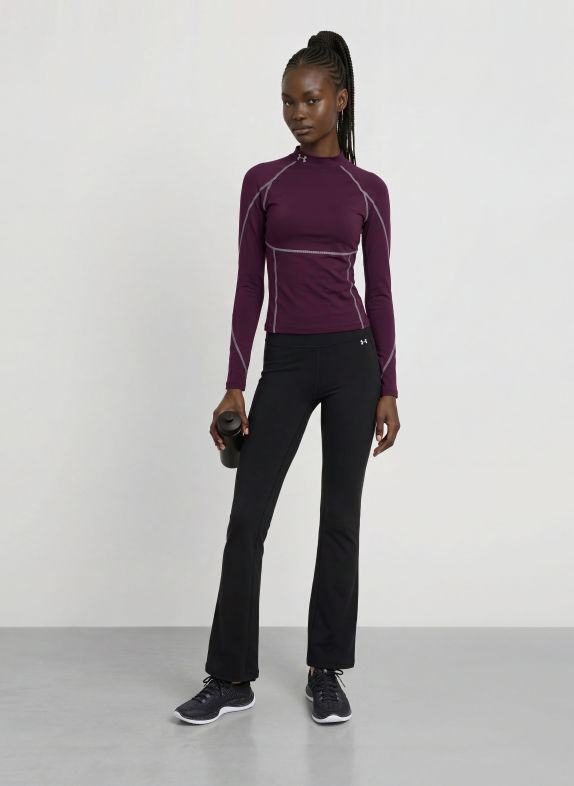 UNDER ARMOUR Tričko s dlouhým rukávem UA COLDGEAR ELITE MOCK FIALOVÁ / BÍLÁ