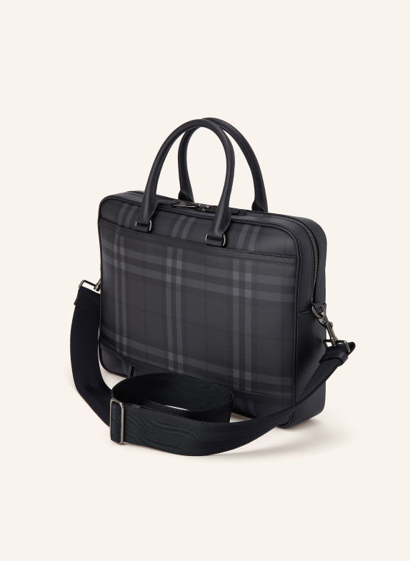 BURBERRY CITY CHECK Office bag BLACK / GRAY