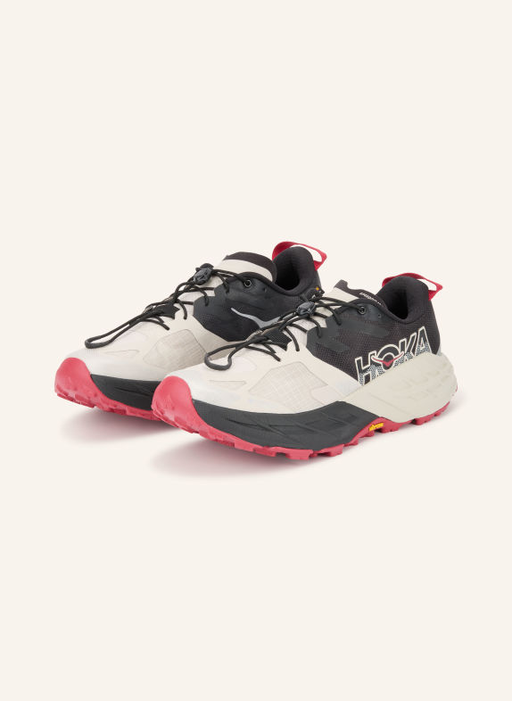 HOKA SPEEDGOAT 7 GTX Trail running shoes LIGHT GRAY / DARK RED / BLACK