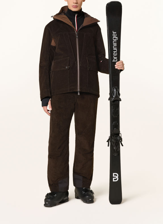 MONCLER GRENOBLE AIROLO Corduroy Ski Jacket DARK BROWN