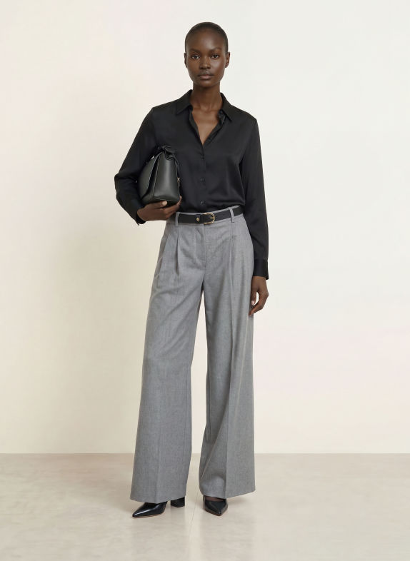 BOSS BONYA Silk Shirt Blouse BLACK
