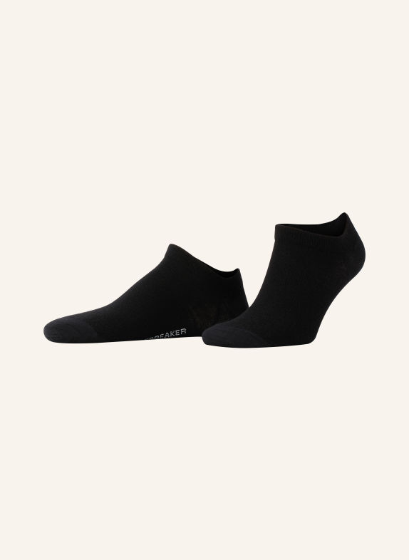 icebreaker Trekking-Socken LIFESTYLE FINE GAUGE NO SHOW mit Merinowolle SCHWARZ