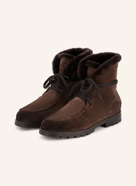 Santoni Lace-up boots DARK BROWN