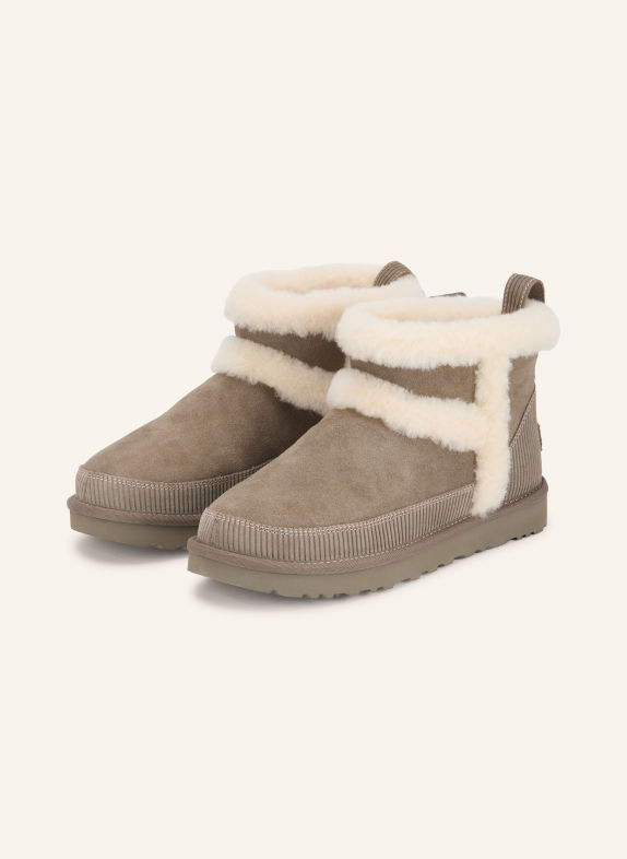 UGG Boots CLASSIC MINI HERITAGE TAUPE / ÉCRU