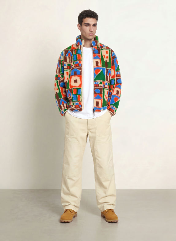 NAPAPIJRI Kurtka z polaru FLEECE ZIELONY / POMARAŃCZOWY / NIEBIESKI