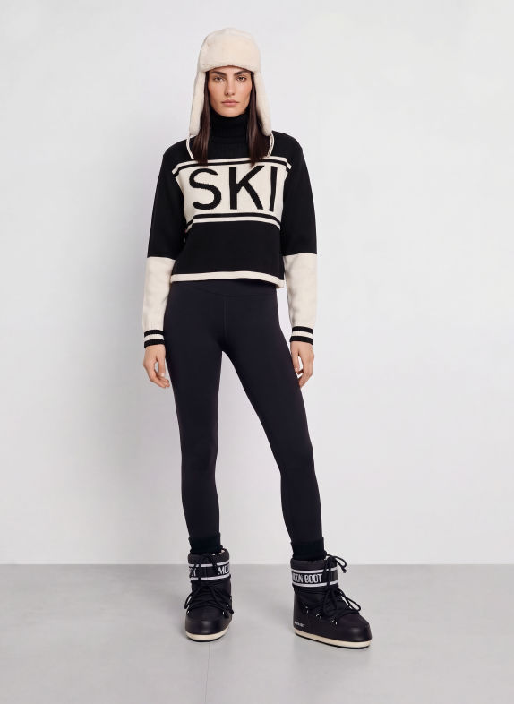 MRS & HUGS Rollkragenpullover mit Cashmere SCHWARZ / ECRU