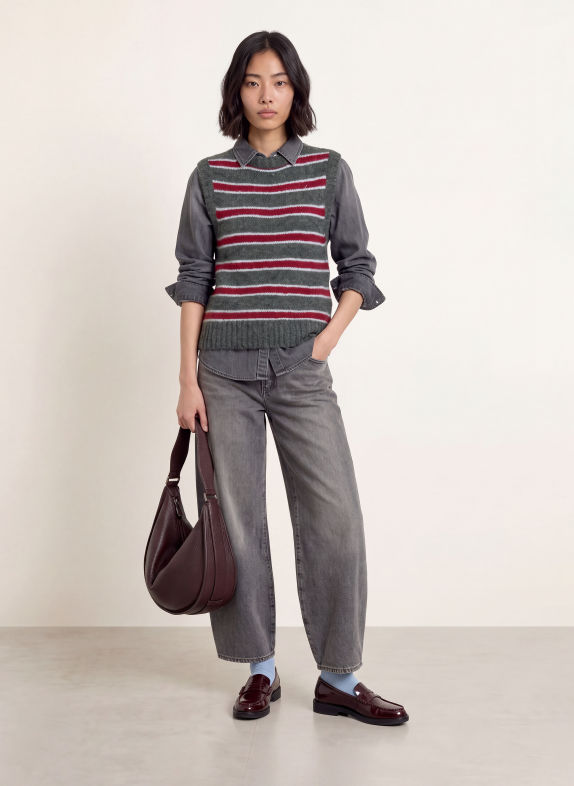 Levi's® Slipover ALICE MÖRKGRÅ / MÖRKRÖD / VIT