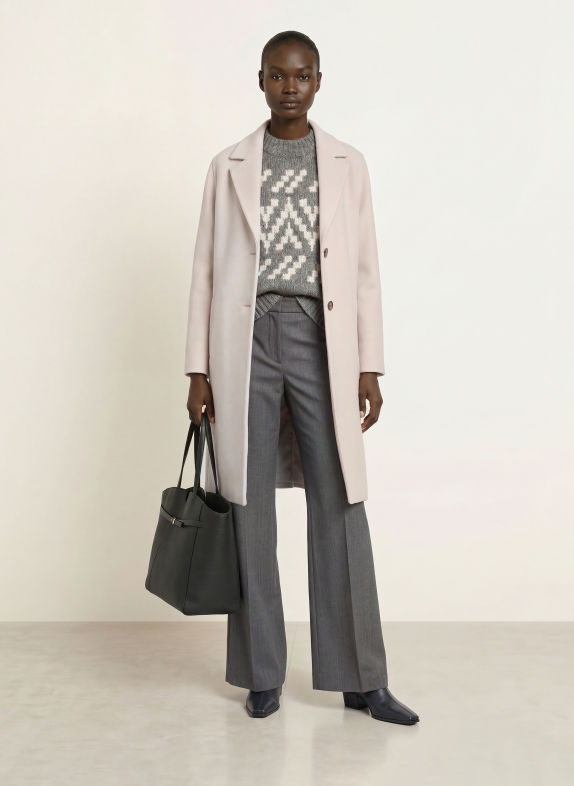 PESERICO Wool coat with gemstones BEIGE
