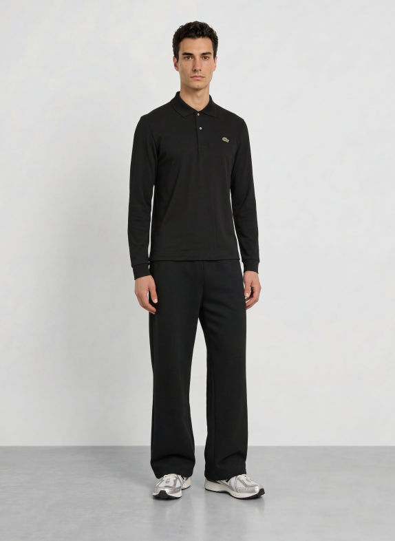 LACOSTE Jersey polo shirt BLACK