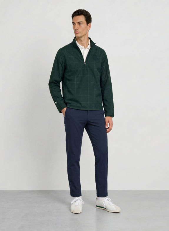 LACOSTE Schlupfjacke DUNKELGRÜN / WEISS