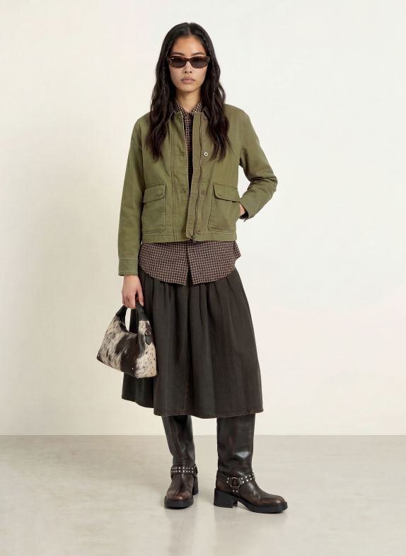 Levi's® Surveste BREE CROPPED CHORE OLIVE / MARRON FONCÉ