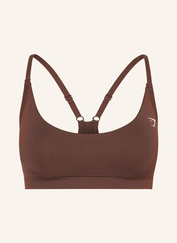GYMSHARK Soutien-gorge de sport LIGHT SUPPORT MARRON FONCÉ