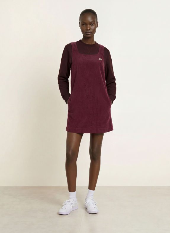 LACOSTE Corduroy dress DARK RED