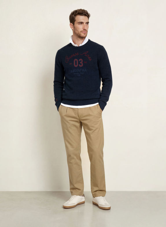 LA MARTINA Sweater DARK BLUE / DARK RED / LIGHT BLUE