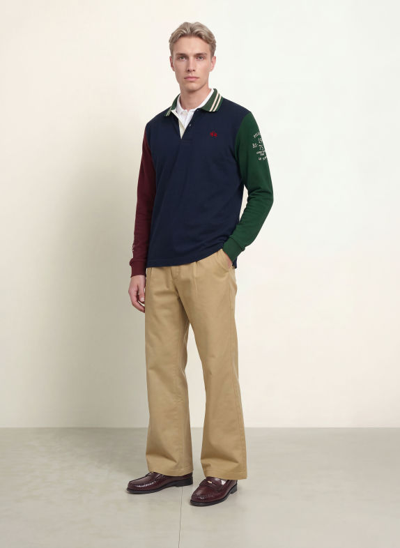 LA MARTINA Piqué-Poloshirt DUNKELBLAU / DUNKELROT / DUNKELGRÜN