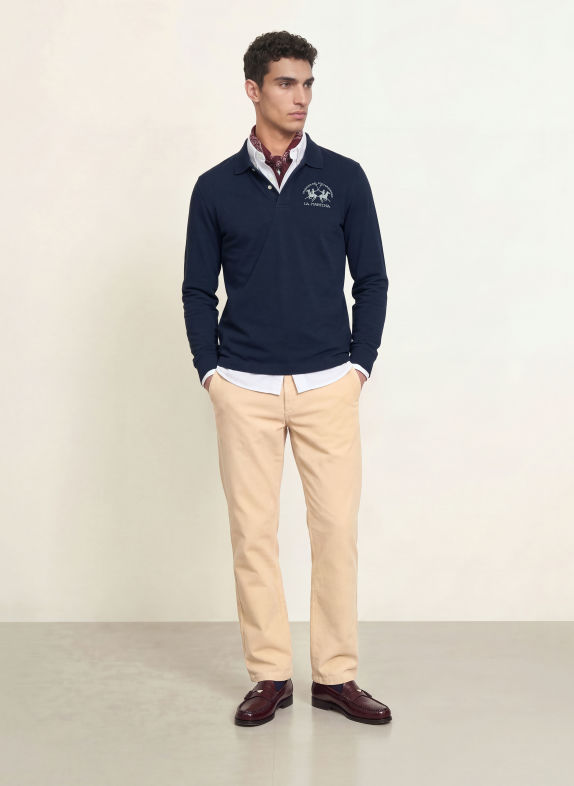 LA MARTINA Piqué-Poloshirt DUNKELBLAU / PETROL