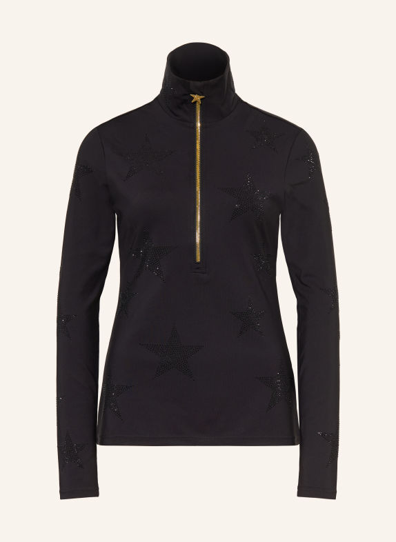 GOLDBERGH Midlayer YURA mit Schmucksteinen SCHWARZ
