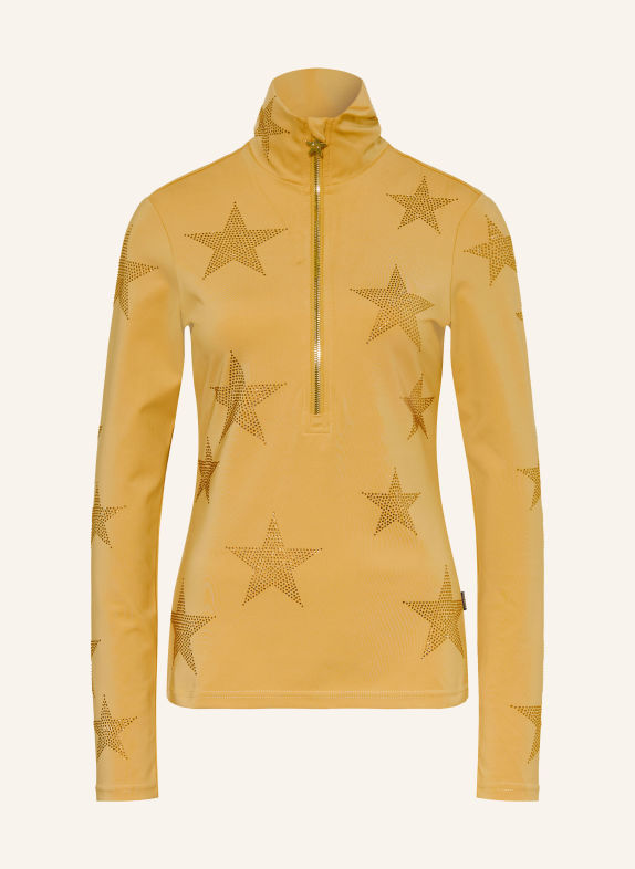 GOLDBERGH Midlayer YURA mit Schmucksteinen GELB