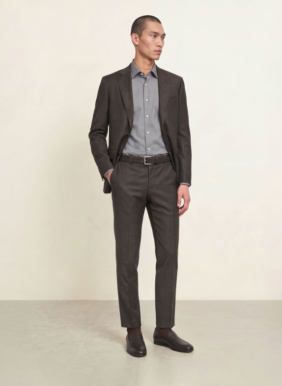 BOSS Hemd HANK Slim Fit DUNKELBRAUN