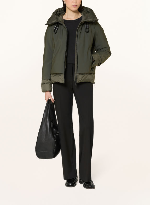 GIL BRET Quilted jacket in a mix of materials DARK GREEN
