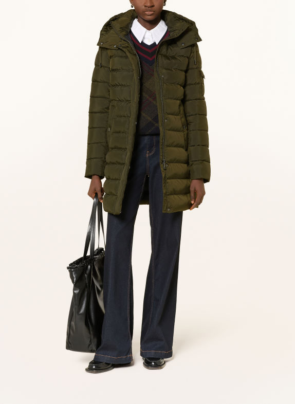 FUCHS SCHMITT BOULDER Quilted Coat with Detachable Hood OLIVE