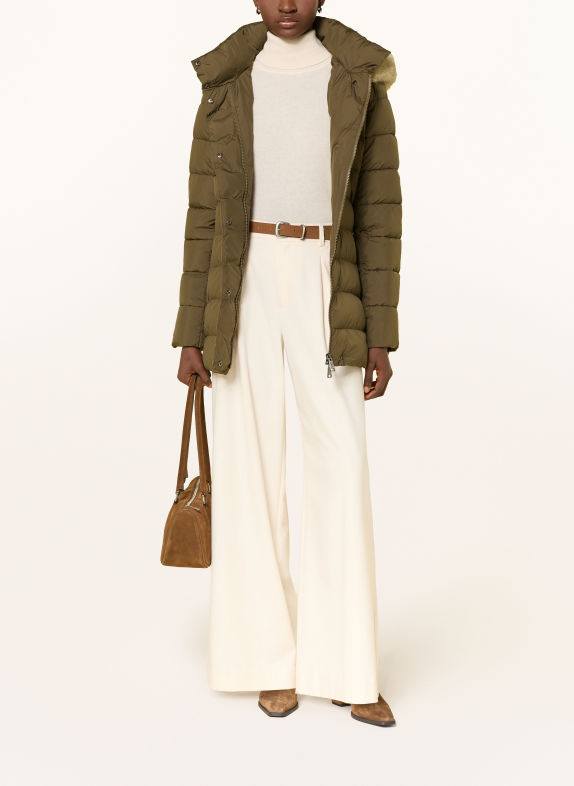 FUCHS SCHMITT LOS ANGELES Quilted Jacket with Detachable Hood OLIVE / BEIGE