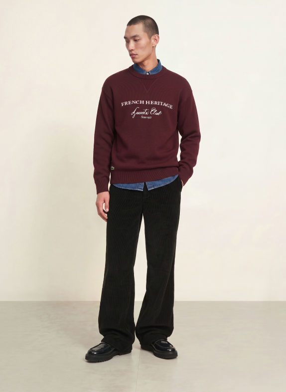 LACOSTE Relaxed-Fit Cord Pants BLACK