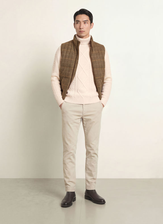 HACKETT LONDON Gilet matelassé MARRON / COGNAC / BEIGE