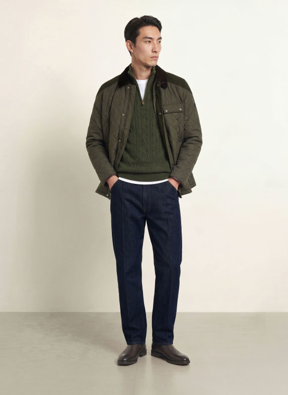 HACKETT LONDON Pulover cu guler înalt VERDE ÎNCHIS