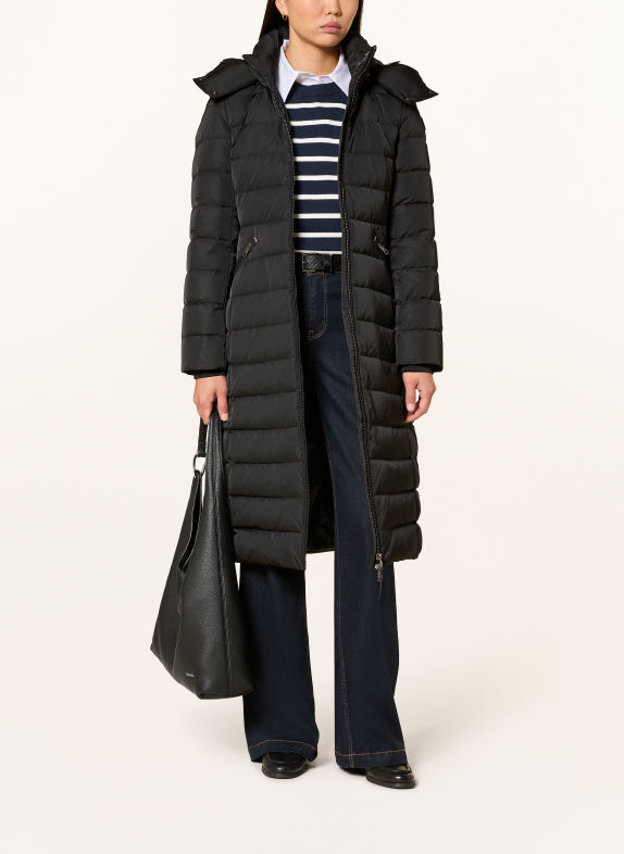 TOMMY HILFIGER Doudoune longue avec capuche amovible NOIR
