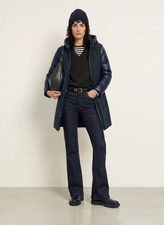 Blauer SAWYER Down coat in a Blend of Materials DARK BLUE
