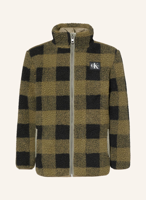 Calvin Klein Jacka i teddypäls OLIVGRÖN / KHAKI / SVART