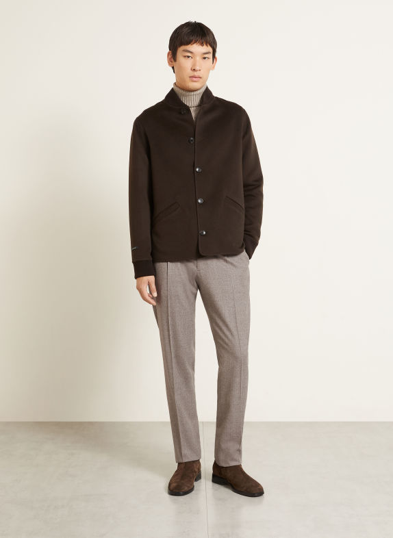FIORONI Extra Slim Fit Flannel Pants GRAY
