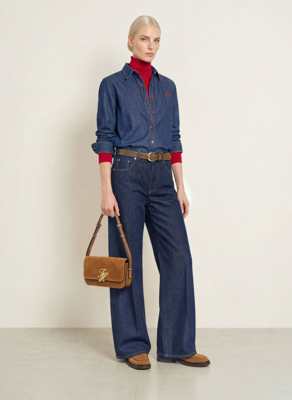 TOMMY HILFIGER Listonoszka KONIAKOWY / ZŁOTY